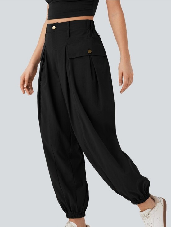 HALARA Pants - NWT Halara High Waisted Flap Pocket Balloon Cargo Pants Black Size Large